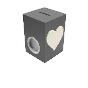 Tirelire pour Garçon - Motif Coeur - Couleur Anthracite