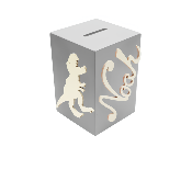 Tirelire en Bois pour Garçon - Motif Dinosaure - Couleur Grise