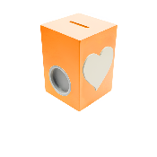 Tirelire Personnalisée pour Garçon- Motif Cœur - Couleur Orange