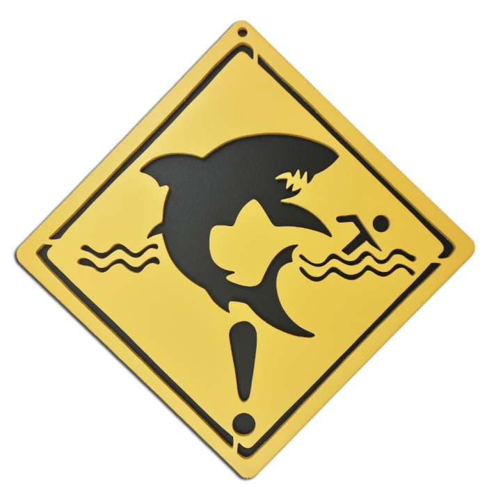 Plaque Signalétique Surf - Chambre d'Enfant - motif Requin