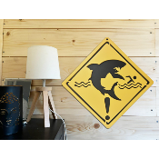 Plaque Signalétique Surf - Chambre d'Enfant - motif Requin