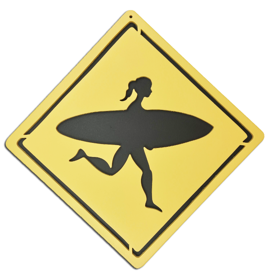 Plaque Signalétique Surf - Chambre d'Enfant - motif Fille