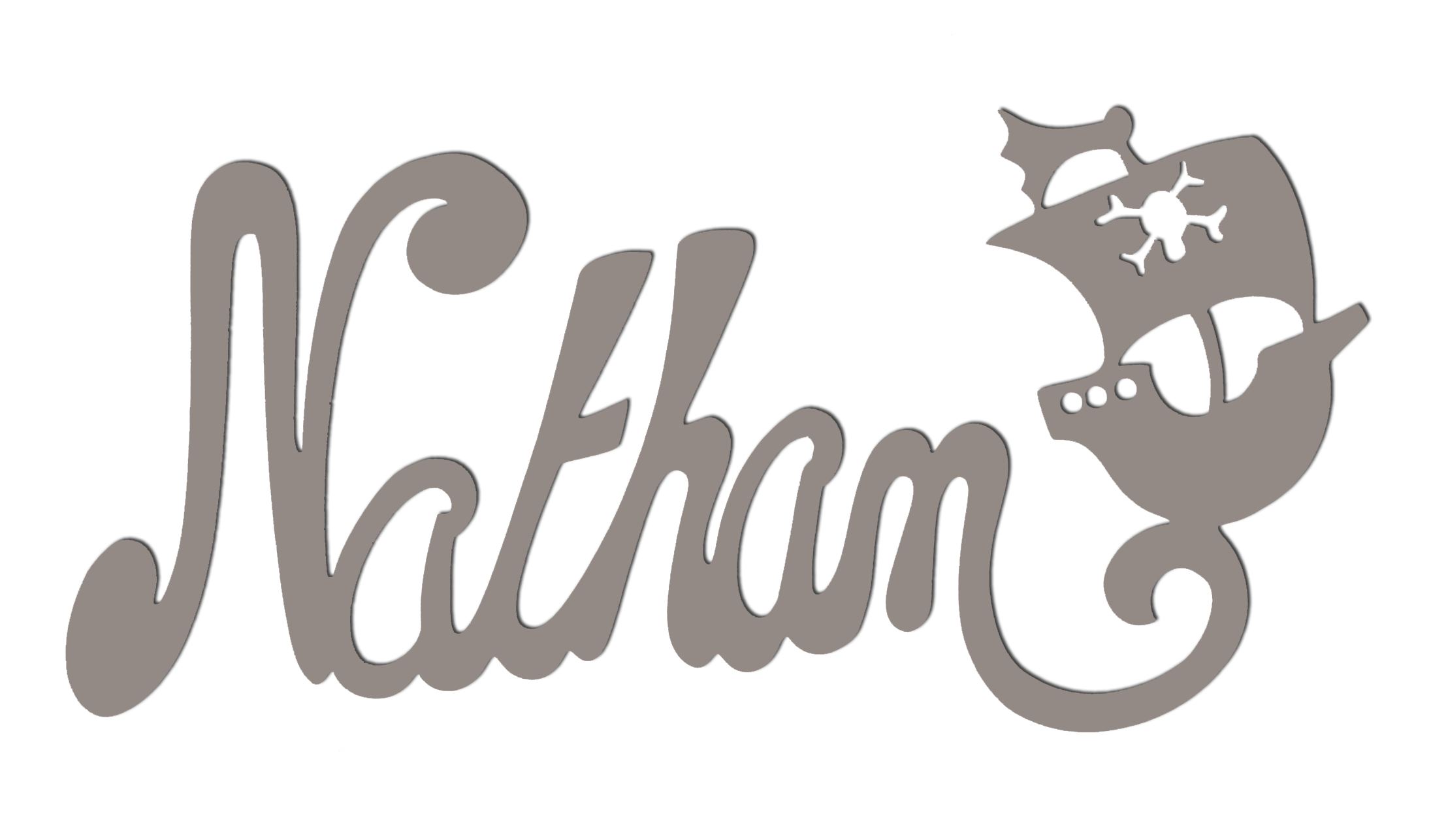 Plaque de Porte - motif Pirate - Couleur Mastic