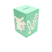 Tirelire Personnalisée pour Garçon- Motif Pikachu - Couleur Vert