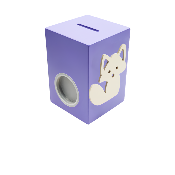 Tirelire Personnalisée pour Fille - Motif Renard - Couleur Violet