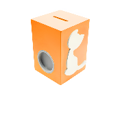 Tirelire Personnalisée pour Garçon- Motif Chat - Couleur Orange