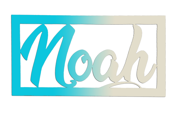 Plaque de Porte Personnalisée - Forme Rectangulaire - Couleur Turquoise/Ecru