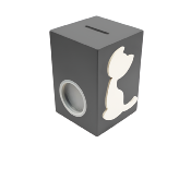 Tirelire pour Garçon - Motif Chat - Couleur Anthracite