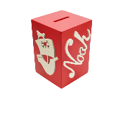 Tirelire en Bois pour Gar�on - Motif Pirate - Couleur Rouge