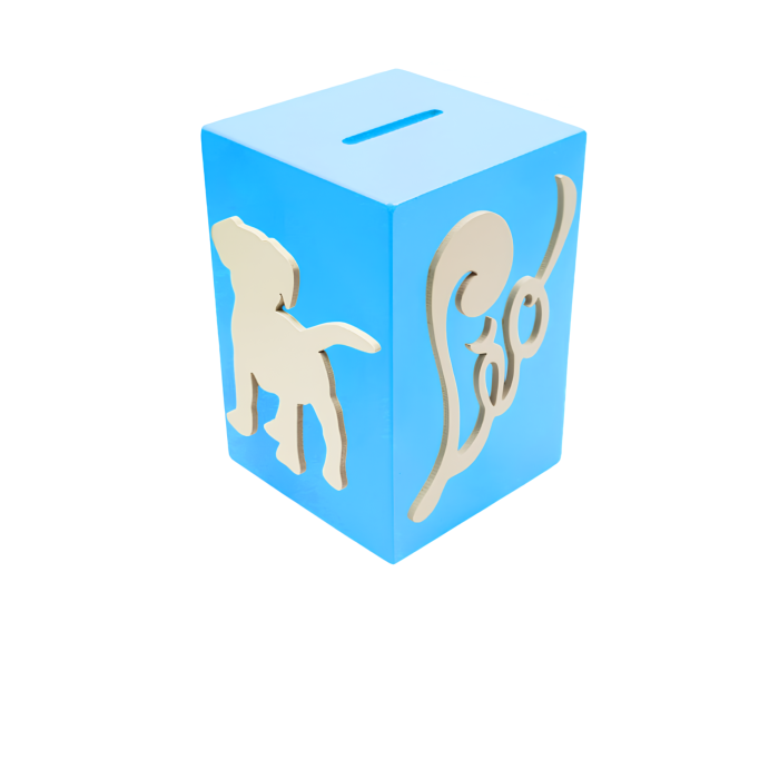 Tirelire pour Garçon - Motif Chien - Couleur Turquoise