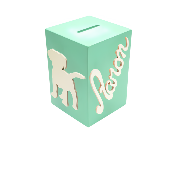 Tirelire Personnalisée pour Garçon- Motif Chien - Couleur Vert