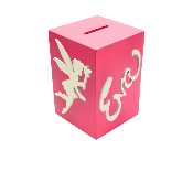 Tirelire en Bois pour Fille - Motif Fée - Couleur Framboise