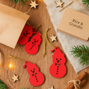 Déco sapin forme Bonhomme de Neige