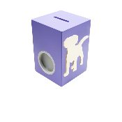 Tirelire Personnalisée pour Fille - Motif Chien - Couleur Violet