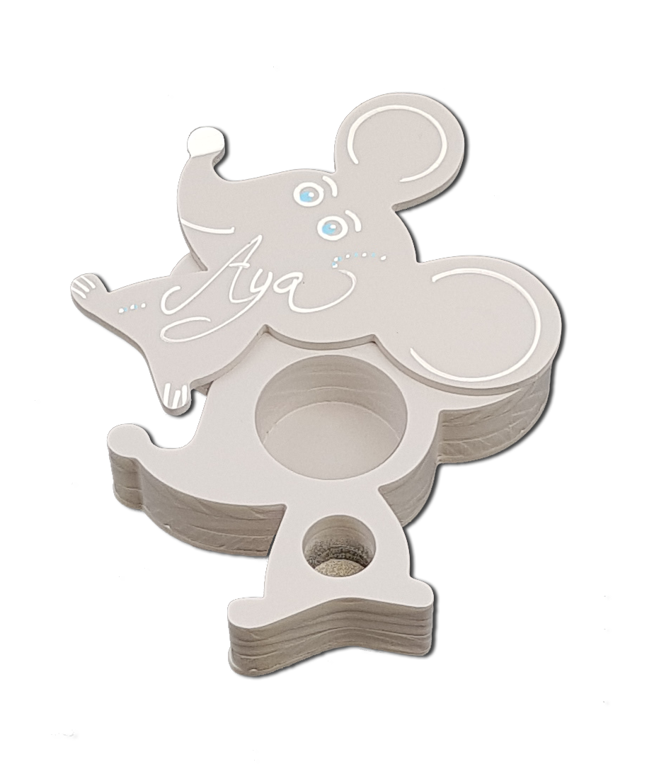 Bo�te � Dents de Lait - Couleur Grise en Bois Personnalis�e