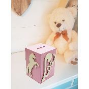 Tirelire Personnalisée pour Fille - Motif Cheval - Couleur Lilas