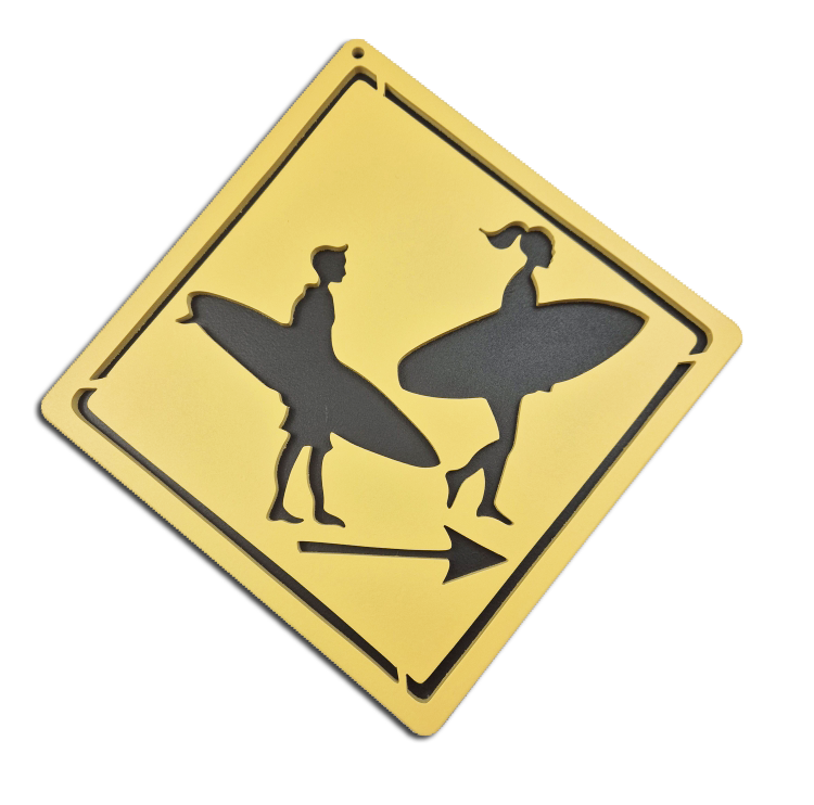 Plaque Signalétique Surf - Chambre d'Enfant - motif Fille/Garçon