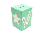 Tirelire Personnalisée pour Garçon- Motif Etoile - Couleur Vert