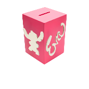 Tirelire en Bois pour Fille - Motif Stitch - Couleur Framboise