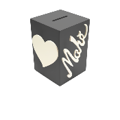 Tirelire pour Garçon - Motif Coeur - Couleur Anthracite