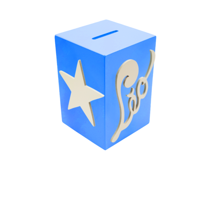 Tirelire pour Garçon - Motif Etoile - Couleur Bleu