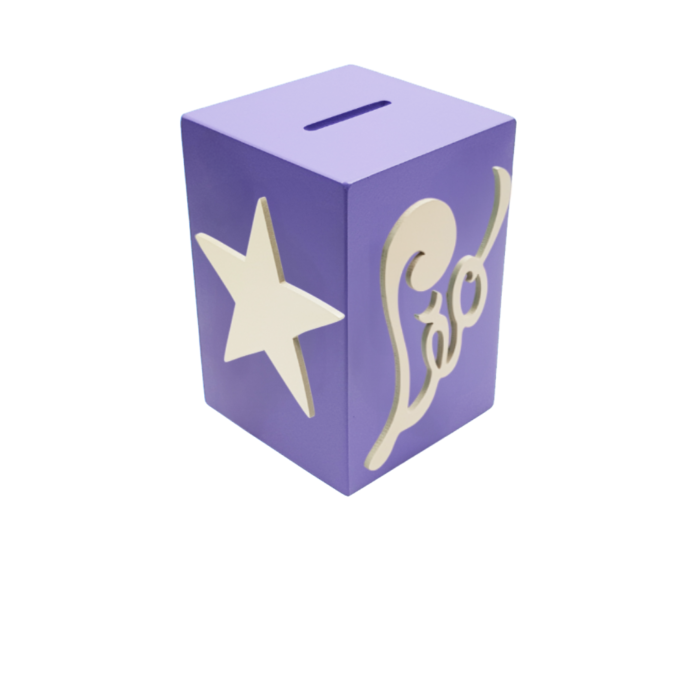 Tirelire pour Garçon - Motif Etoile - Couleur Violet