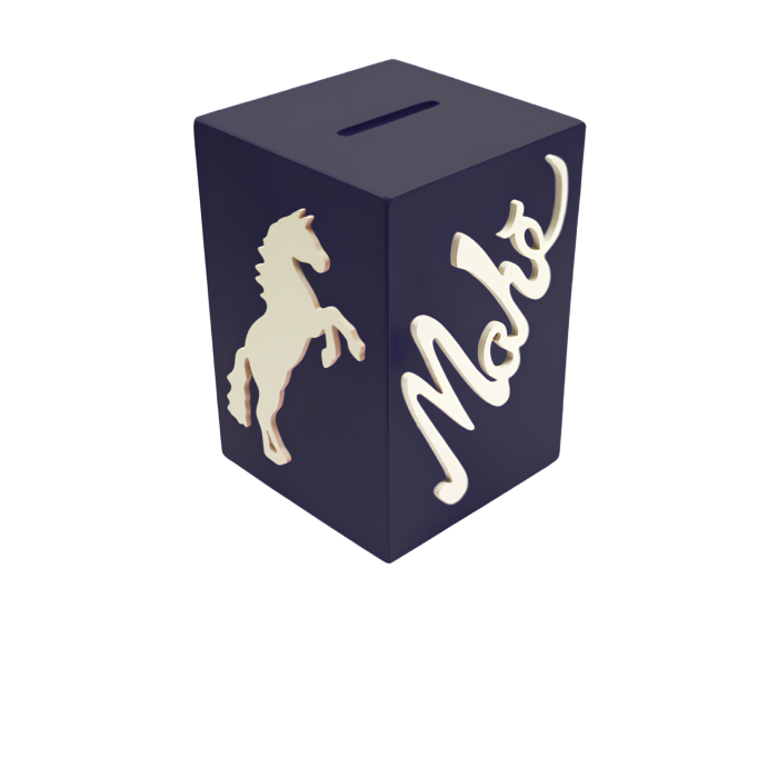 Tirelire pour Garçon - Motif Cheval - Couleur Noire