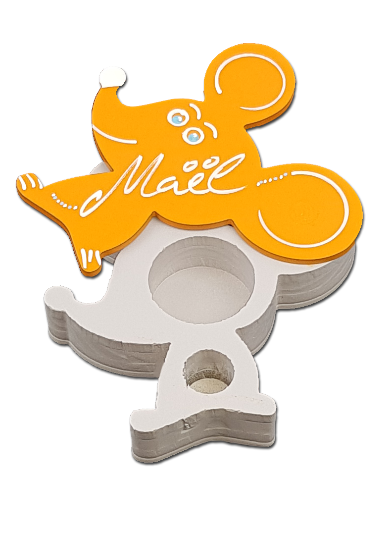 Bo�te � Dents de Lait - Couleur Orange en Bois Personnalis�e