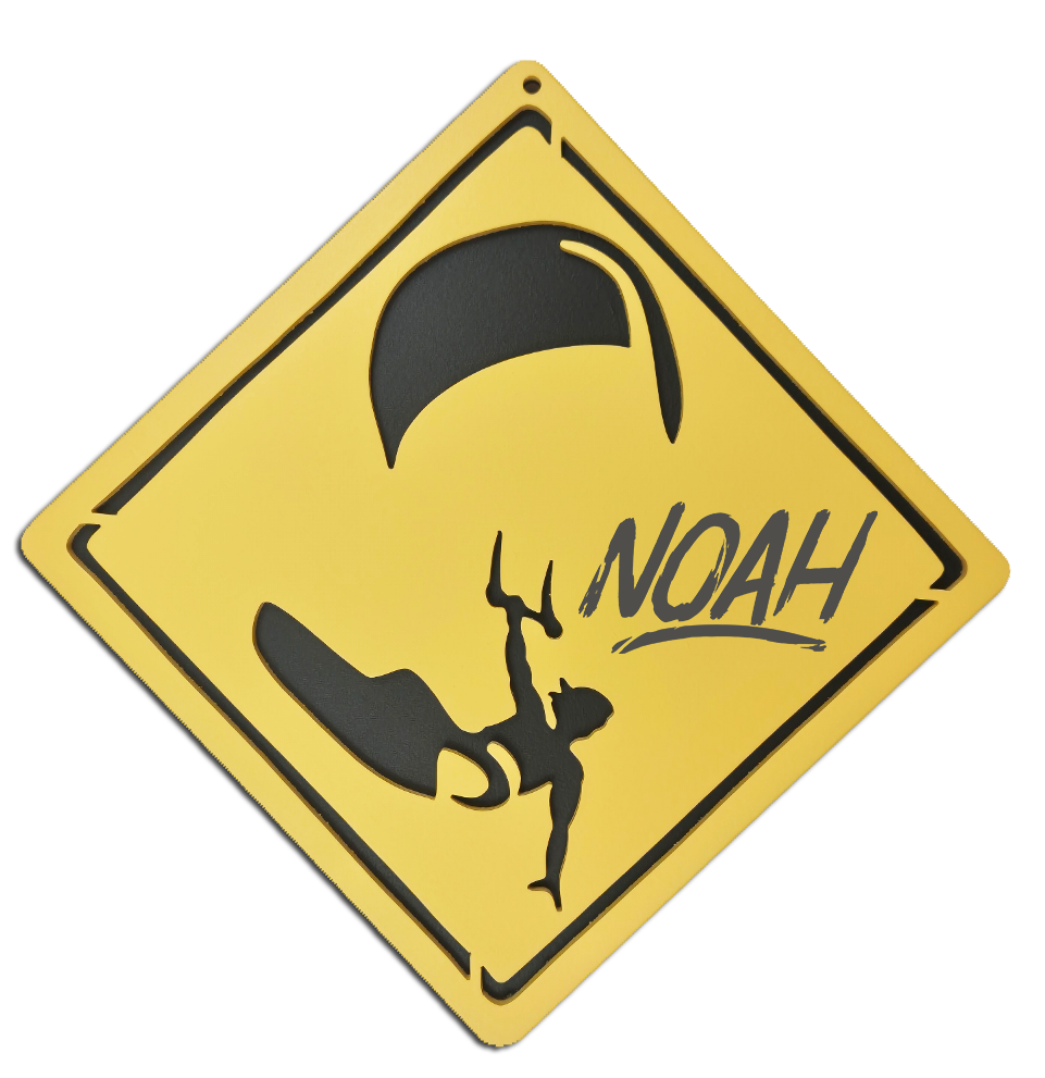 Plaque Signalétique Surf personnalisée - Chambre d'Enfant - motif Kitesurf