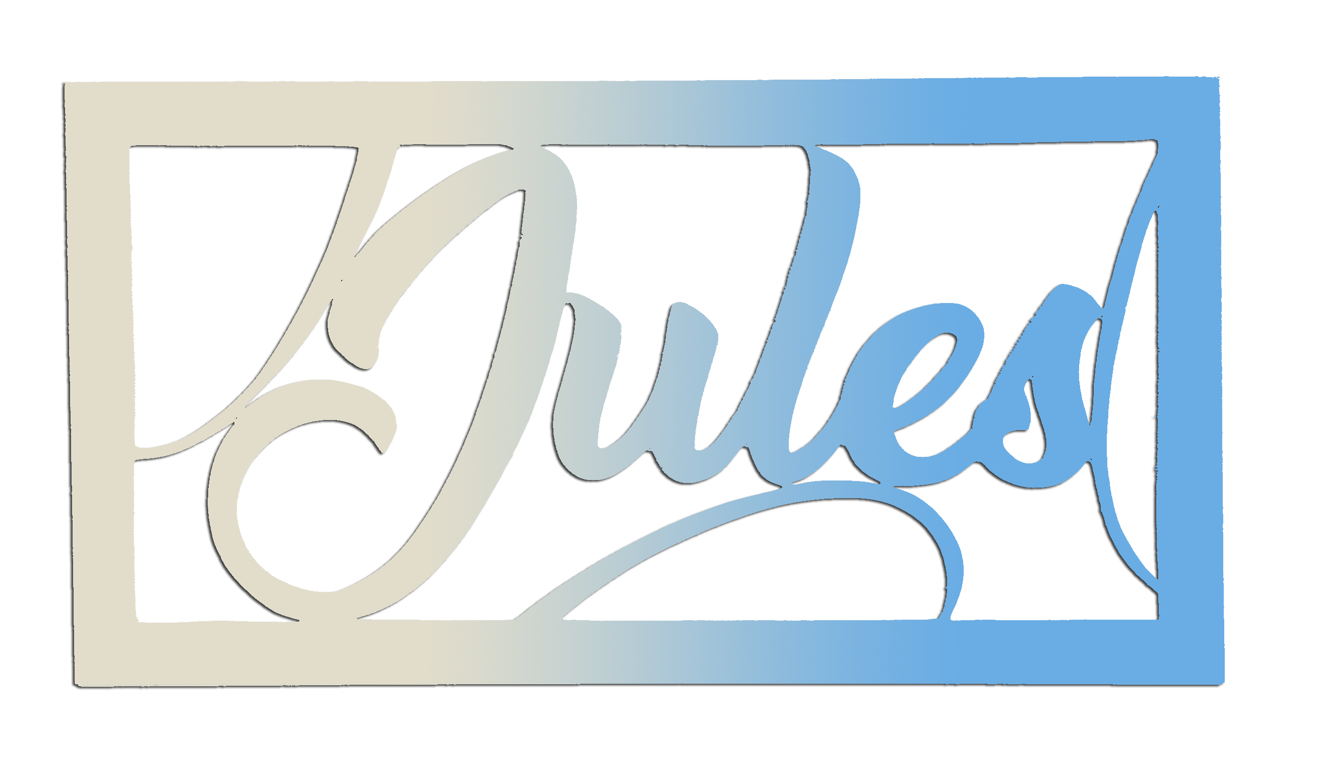 Plaque de Porte Enfant - Rectangulaire - Couleur Ecru/Bleu