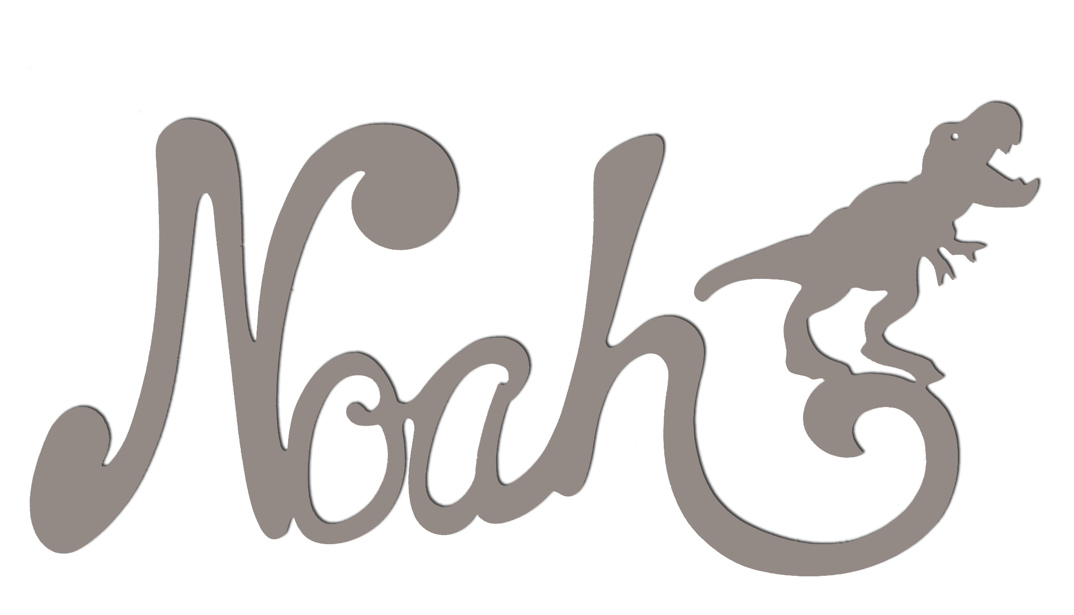 Plaque de Porte - motif Dino - Couleur Mastic