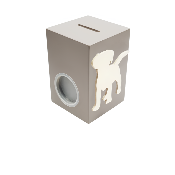 Tirelire en Bois pour Garçon - Motif Chien - Couleur Mastic