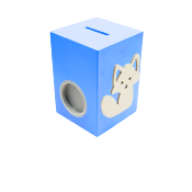 Tirelire pour Garçon - Motif Renard - Couleur Bleu