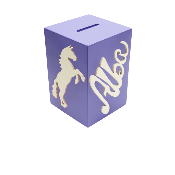 Tirelire Personnalis�e pour Fille - Motif Cheval - Couleur Violet