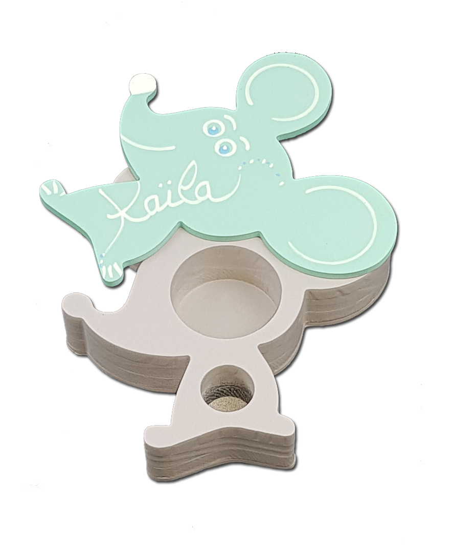 Bo�te � Dents de Lait - Couleur Verte en Bois Personnalis�e