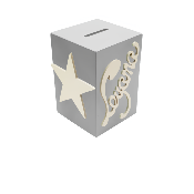 Tirelire pour Fille - Motif Etoile - Couleur Grise