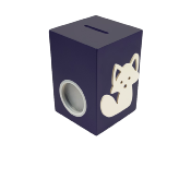 Tirelire pour Garçon - Motif Renard - Couleur Noire