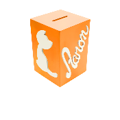 Tirelire Personnalisée pour Garçon- Motif Chat - Couleur Orange