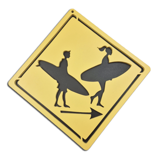 Plaque Signalétique Surf - Chambre d'Enfant - motif Fille/Garçon