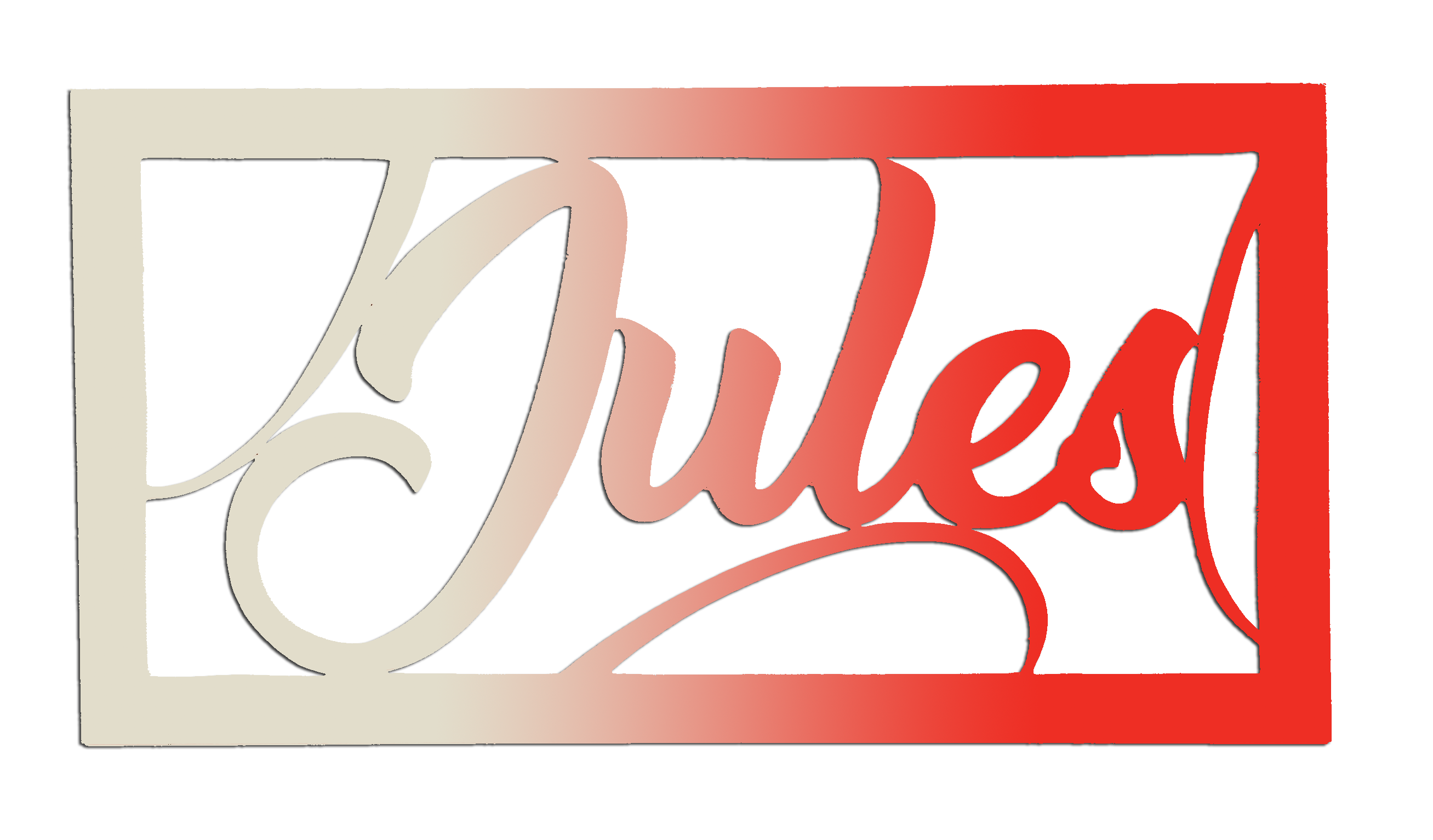 Plaque de Porte Personnalis�e en bois - Rectangulaire - Couleur Ecru/Rouge