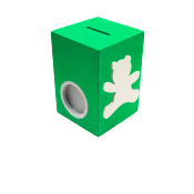 Tirelire Personnalisée pour Garçon- Motif Ourson - Couleur Vert Foncé