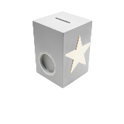 Tirelire pour Fille - Motif Etoile - Couleur Grise