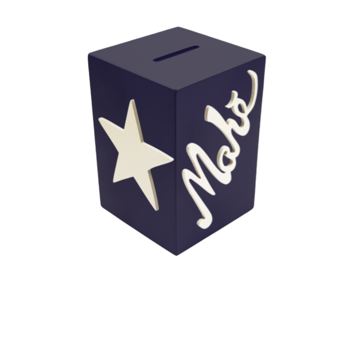 Tirelire pour Garçon - Motif Etoile - Couleur Noire