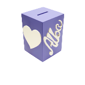 Tirelire Personnalisée pour Fille - Motif Cœur - Couleur Violet