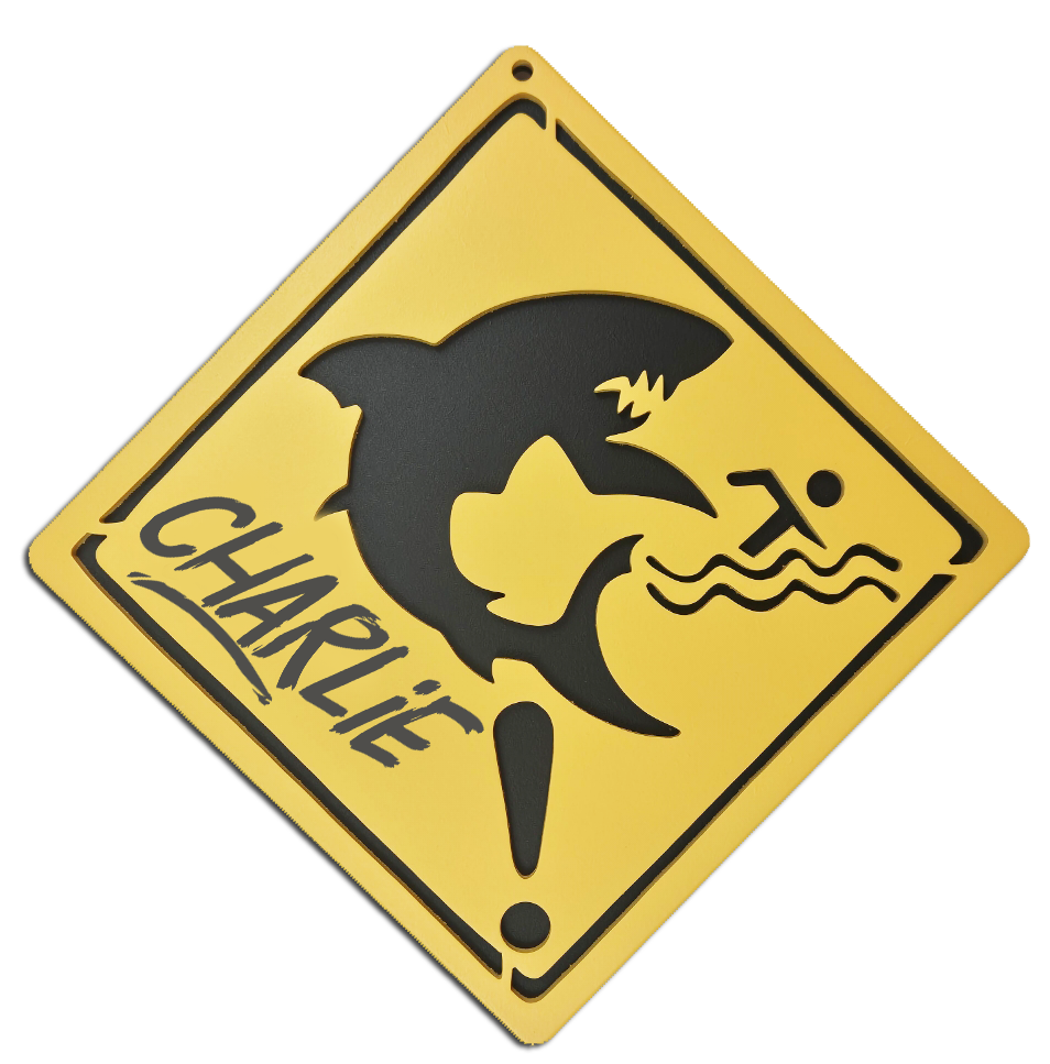 Plaque Signalétique Surf personnalisée - Chambre d'Enfant - motif Requin