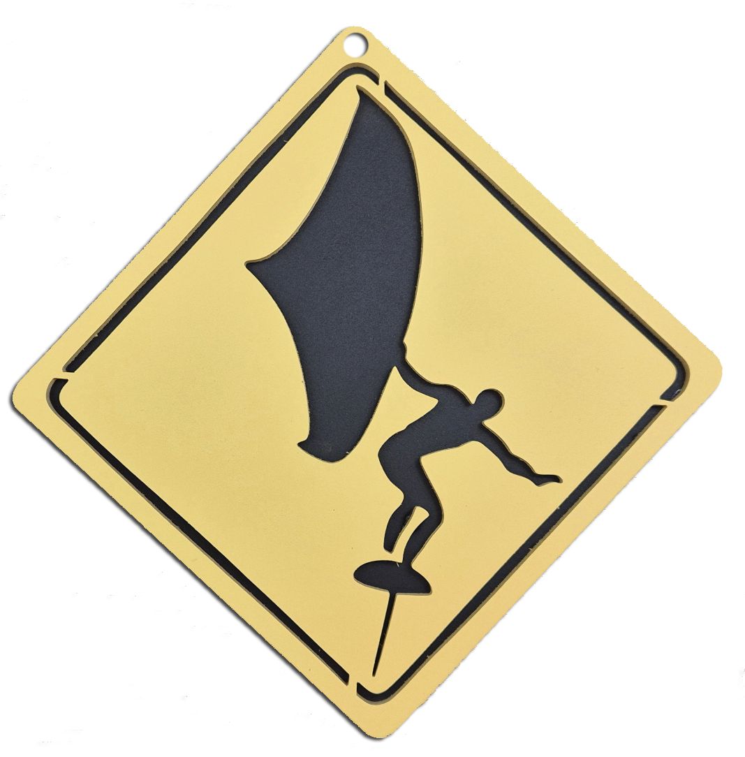 Plaque Signalétique Surf - Chambre d'Enfant - motif Wingfoil