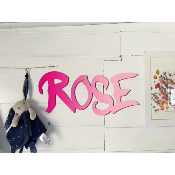 Plaque de porte personnalisée "STYLE GRAFF" Framboise/Lilas