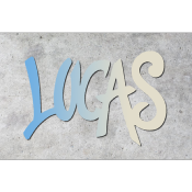 Plaque de porte personnalisée "STYLE GRAFF" Bleu/Ecru