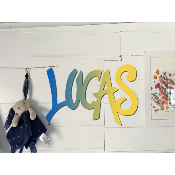 Plaque de porte personnalisée "STYLE GRAFF" Bleu foncé/Jaune