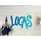 Plaque de porte personnalisée "STYLE GRAFF" Bleu Foncé/Turquoise